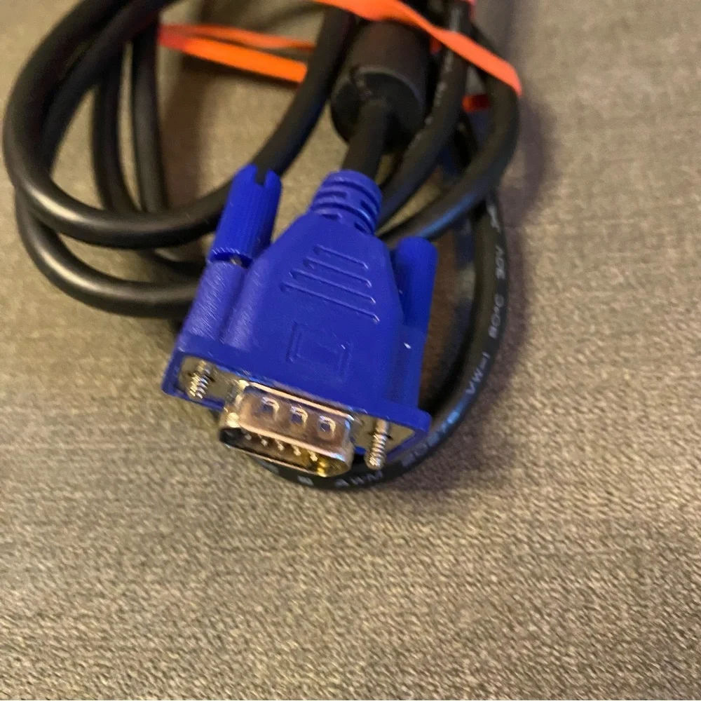 Blue and Black VGA Cable